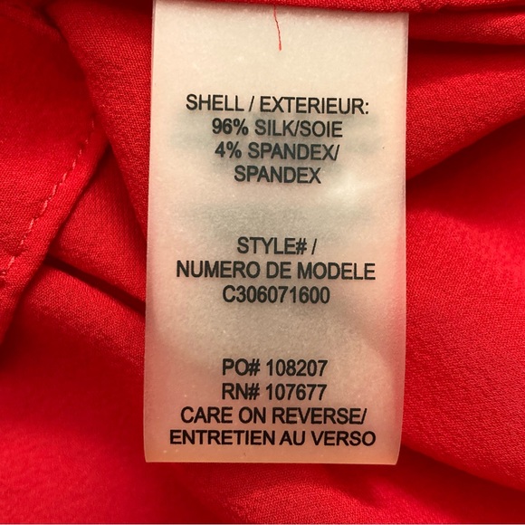 Alice & Olivia  Arie Silk Tie Neck Button Down Blouse M - Picture 10 of 12
